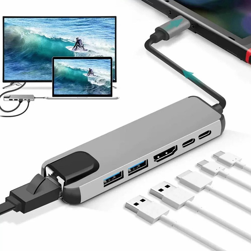 6 In 1 USB C Hub to 4K At 30HZ