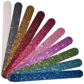 P2P Nails Glitter Colorful Nail File Strips - Manicure and Pedicure Nail Buffers - Double Sided Filers for Shaping and Smoothing Toenails and Fingernails (Regular, 10)