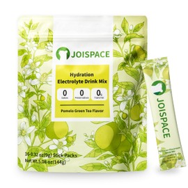 JOISPACE Electrolyte Drink Mix - Pomelo Green Tea - Hydration Powder Packets with Tea Polyphenols & Ascorbic Acid | Non-GMO, Gluten Free, Vegan Electrolytes Powder Packets | 16 Servings