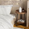 Gadroad Round End Table with Storage Shelf, 2 Tier Farmhouse