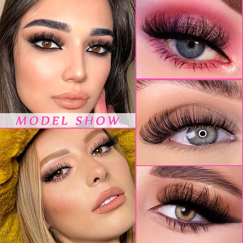 7 Pairs of 3D False Eyelashes, Cat Eye, Fluffy Volume,
