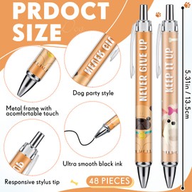 Chuangdi 48 Pcs Dog Party Favors Dog Birthday Party Decorations Puppy Party Favors Dog Pens Writing Black Ink Retractable Ballpoint Pens Dog Lovers Funny Pens gifts for Dog Themed Party Supplies