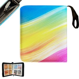 Trading Card Binder 4 Pocket, TCG Binder is Waterproof and with Zipper, Side Loading Card Collector Binder 400 Cards 50 Removable Sleeves,Yugioh, Mtg, Baseball, Game Card Album