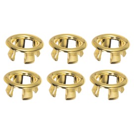 6 Pack Sink Overflow Ring, Bathroom Kitchen Sink Basin Trim, Overflow Cover Hole Insert Cap (Gold-6)