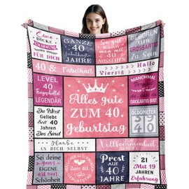 40th Birthday Women, Gift 40th Birthday Woman, 40th Birthday Women, Birthday 40th Woman, Gifts for Women 40th Birthday, Gifts for Women from 40, Decoration 40th Birthday Women Blanket 150 x 130 cm