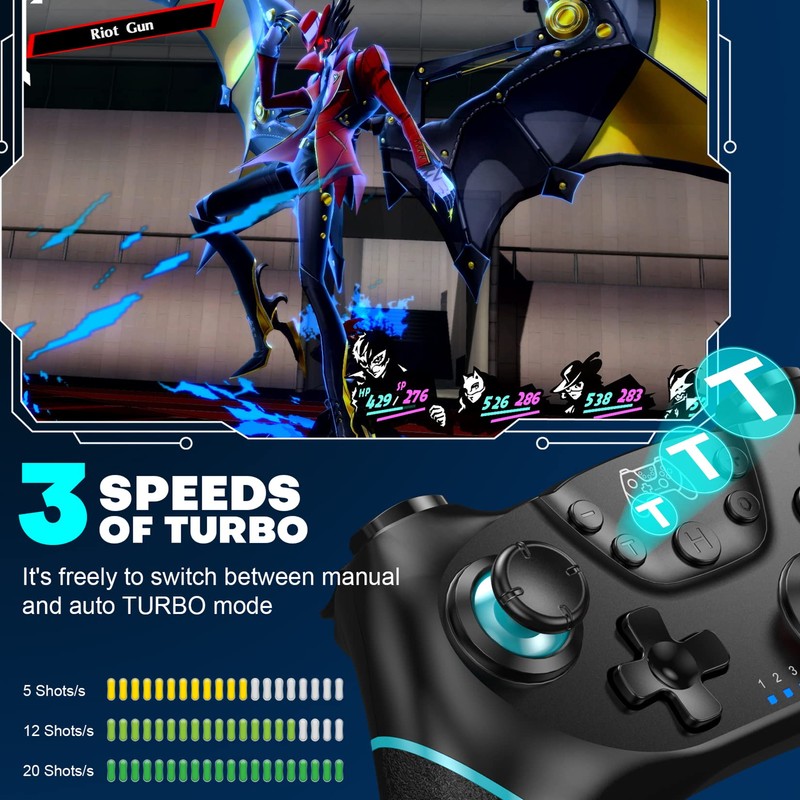 Diswoe Switch Controller, Wireless Pro Controller for Switch 2/Switch/Switch Lite/Switch