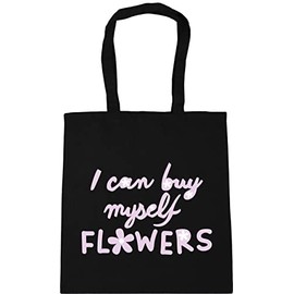 Hippowarehouse I can buy myself flowers - lilac pink breakup song lyric self love Tote Shopping Gym Beach Bag 42cm x38cm, 10 litres