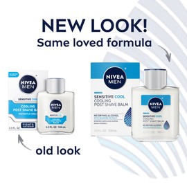 NIVEA MEN Sensitive Cool Cooling Post Shave Balm with Vitamin E, Chamomile and Seaweed Extracts, Alcohol Free After Shave Balm for Men, 3 Pack of 3.3 Fl Oz Bottles | NIVEA MEN