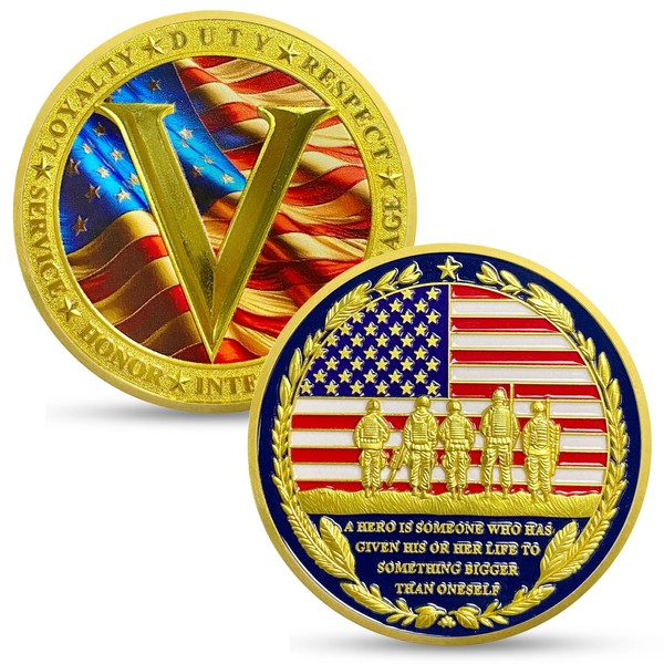 ASmileIndeep Military Challenge Coins - 1 Pcs Veterans Challenge Coin