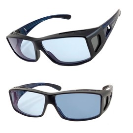 Neo Contrast SC50PHN Dimmable Sunglasses, Night Driving Overglasses, UV Protection, Driving Sunglasses, Made in Japan, Made in Sabae, Hopnik Laboratory, carbon blue