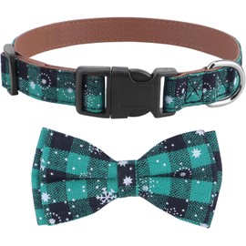 Christmas Dog Collar with Dog Bow Tie Removable Dog Collar Soft and Comfortable Adjustable Dog Collar for Dogs Small Medium Large Dogs