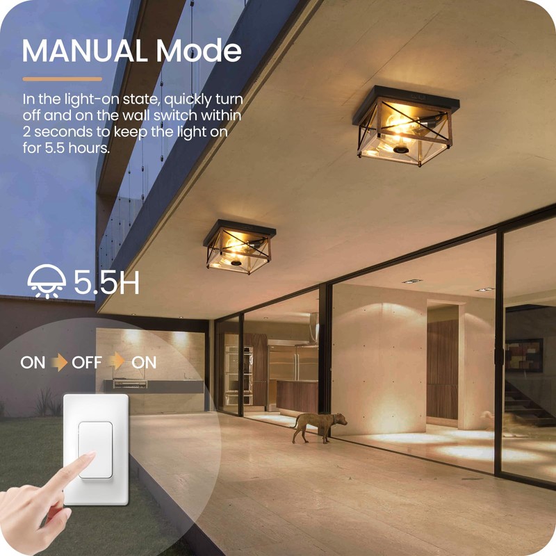 GOEBLESON Outdoor Ceiling Light with Motion Sensor, Flush Mount Porch