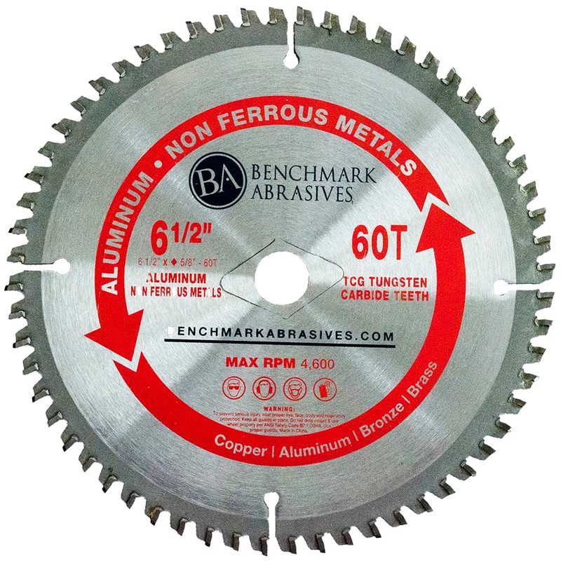 Benchmark Abrasives TCT 6 1/2 Inch Circular Saw Blade, Tungsten
