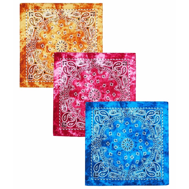 Bycc Bynn 3 Pack 100% Cotton Paisley Pattern Bandanas Face