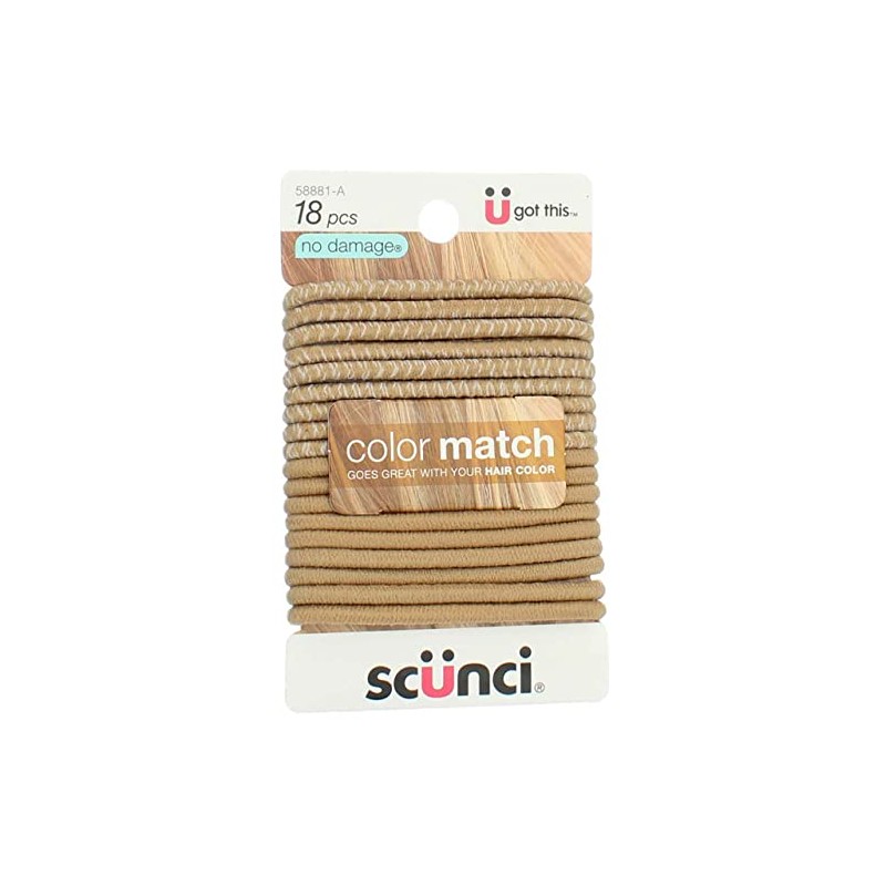 Scunci Beautiful Blends Hair Ties, 18 Count (Pack of 1)