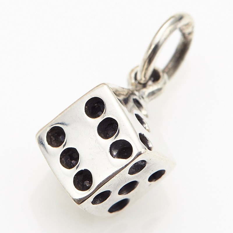 Accessory Shop Piana 925 Sterling Silver Mini Dice 3D Pendant