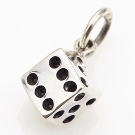 Accessory Shop Piana 925 Sterling Silver Mini Dice 3D Pendant