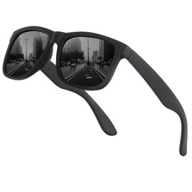 WASAIKKU Polarized Sunglasses for Men Women Classic Fashion Sunglasses Baseball Driving Fishing Golf Mens Sunglasses with UV Protection A306 (black matte frame with black lens)