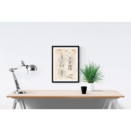 Nacnic Poster patent corkscrew. Sheet for framing. Poster designs, patents, drawings famous inventions. Size (A3)