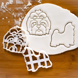 Set of 2 Shih Tzu Cookie Cutters (Designs: Body & Face), 2 Pieces - Bakerlogy