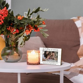 Foyoulame Confirmation Sponsor Gifts Picture Frame 4x6, Christian Catholic Confirmation Gifts Wooden Picture Frame, Thank You Gift, God Bless My Sponsor Decorative Photo Frames for Table Desk Decor