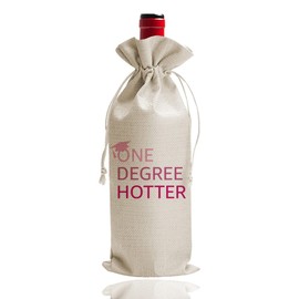 Graduation Gifts, one Degree Hotter Wine Bag, Graduation Wine Bag, Funny Cute Wine Bag, Gift for Him Her High School BA, BS, College Grad, Masters Degree, Grad Gift, Graduation Gift (DL083)