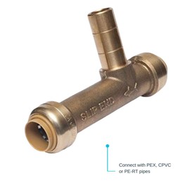SharkBite U4482LFA Service Slip Tee Adapter, 1/2 Inch x 1/2 Inch x 1/2 Inch, Push-to-Connect, Copper, PEX, CPVC
