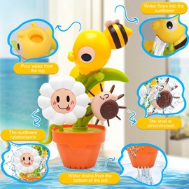 Badewannenspielzeug & Badespielzeug mit Saugnapf für Baby 1 2 3 4 Jahre, Wasserspielzeug Kinder, Badespaß Spielzeug, Geschenk für Junge & Mädchen, Baby Baden 3 6 Monate