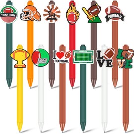 Engrowtic 12 Pcs Football Pen Sports Ballpoint Pens Sports Themed Birthday Supplies Football Writing Pens Bulk Black Ink Pens Gifts for Students Stationery Office Classroom Party Favors