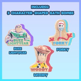 Toy Story 3 Pack Berry Scented 100g Painted Bath Bombs - Girls Kids Ages 3+ - Character Molded Bath Bombs – Fun and Bright Colors - Great for Birthday Gifts and Holidays by Townley Girl