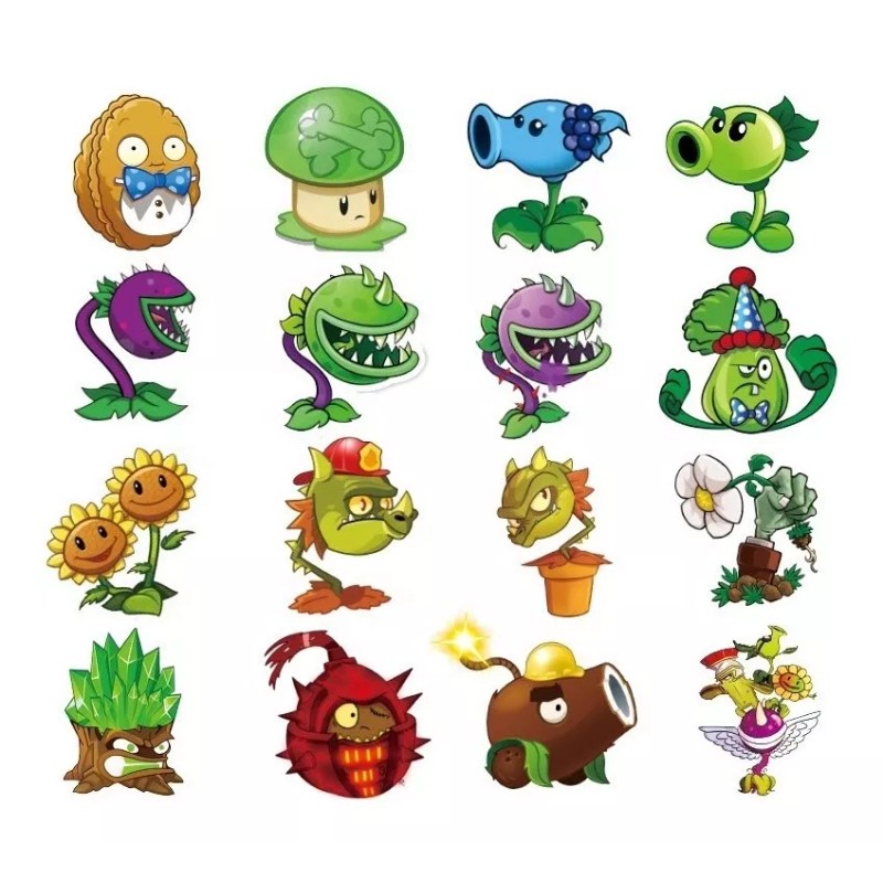Plantas Vs Zombies 50 Calcomanias Stickers Contra Agua