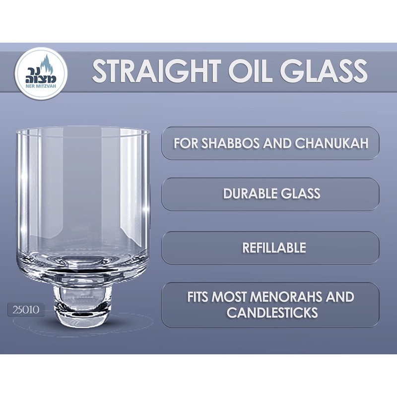 Hanukkah Menorah Glass Oil Cups – Elegant Holders for Oil