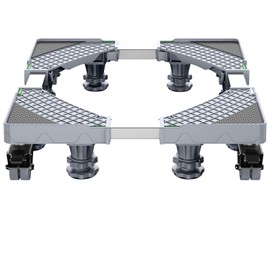 Mini Fridge Stand 16"-24" Adjustable Dolly Washing Machine Stand Universal Stand Base for Furniture Portable Refrigerator Dryer Stand(GRAY)