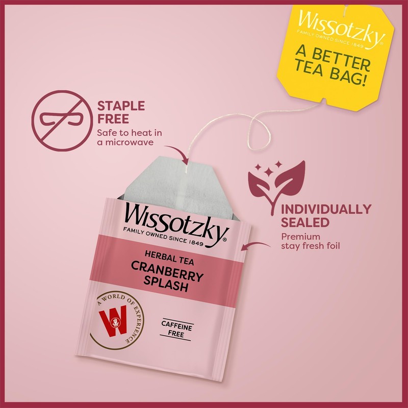Wissotzky Cranberry Herbal Tea (3 Pack - 60 Teabags) |