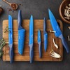 Wanbasion Blue Professional Kitchen Knife Chef Set, Stainless Steel, Dishwasher