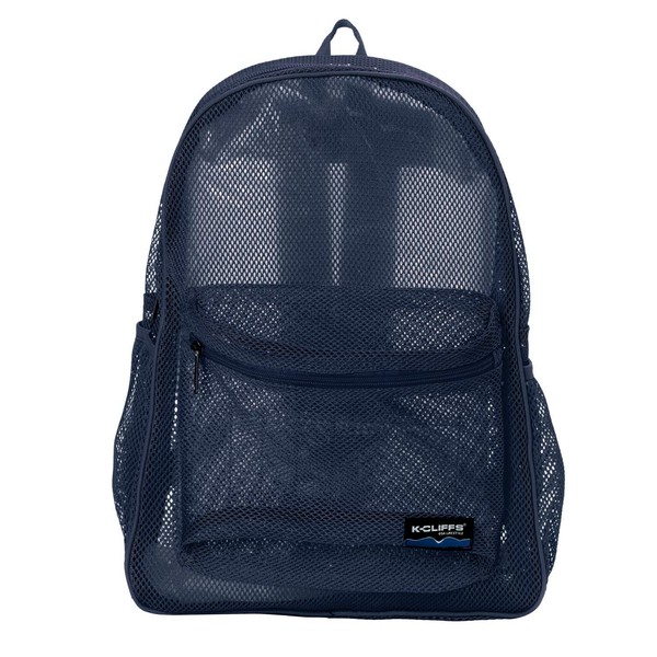 NiceAndGreat Heavy Duty Classic Student Mesh Backpack | Padded Straps | Navy