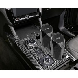 Ginsco Car Trash Can with Lid, 2 Pack Mini Car Cup Holder Trash Can, Car Garbage Can Car Accessories for Interior, Leakproof Small Car Trash Can, Mini Trash Can for Car, Home, Office (Carbon Fibre)