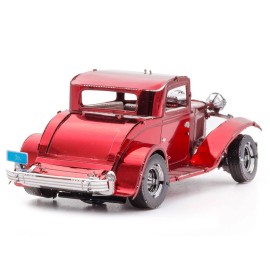 DCD Model Kit 1932 Ford Coupe in Red Moderate Difficulty Steel Model by Metal Earth Gears Set