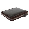 Kabana Brown Zip-Around Genuine Leather Wallet Without Logos or Markings