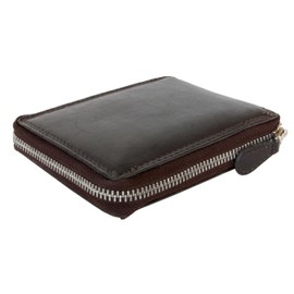 Kabana Brown Zip-Around Genuine Leather Wallet Without Logos or Markings