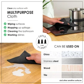 Swedish Dishcloths 6 Pack Artisan Black Eco Friendly Reusable Sustainable Biodegradable Cellulose Sponge Cleaning Cloths for Kitchen Dish Rags Washing Wipes Paper Towel Replacement Washcloths