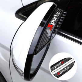 Couslcd 2PCS Rearview Mirror Rain Visor Guard, Carbon Fiber Mirror Rain-Proof Sun Visor Side,Rainproof Waterproof Auto Rearview Mirror Cover Accessories, Universal for SUV, Truck, RV (Sports)