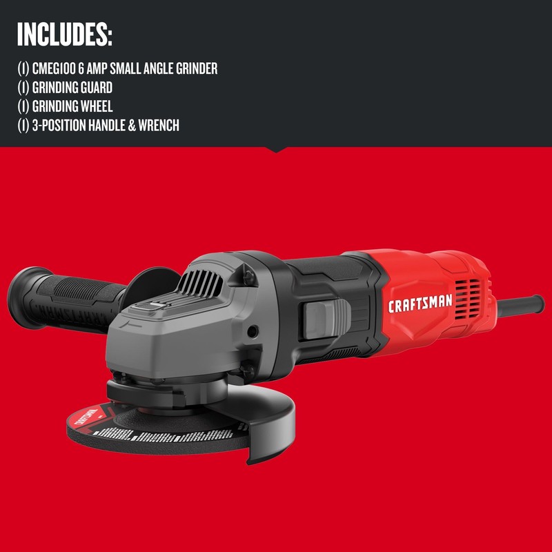 CRAFTSMAN Small Angle Grinder Tool 4-1/2 inch, 6 Amp, 12,000