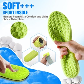 Upgraded Cloudsole Insoles for Men and Women, Best Replacement Shoe Inserts, Sports Shoe Insoles, Providing Great Shock Absorption and Cushioning for Feet Relief (Black, Women: US 4-8.5)