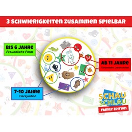Schule - Family Edition - Extra Fair Card Game for Children from 4 Years - Educational Game or Travel Game - Family Game Card Game (Schlau - Family Edition)