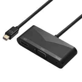 suckoo Replacement 2 in 1 Mini Displayport to HDMI VGA 3.5 Audio Splitter Adapter 1 in 2 Out 4K30HZ Compatible Laptop Host Graphics Card Mini DP External HDMI Monitor TV Projector Cable Converter