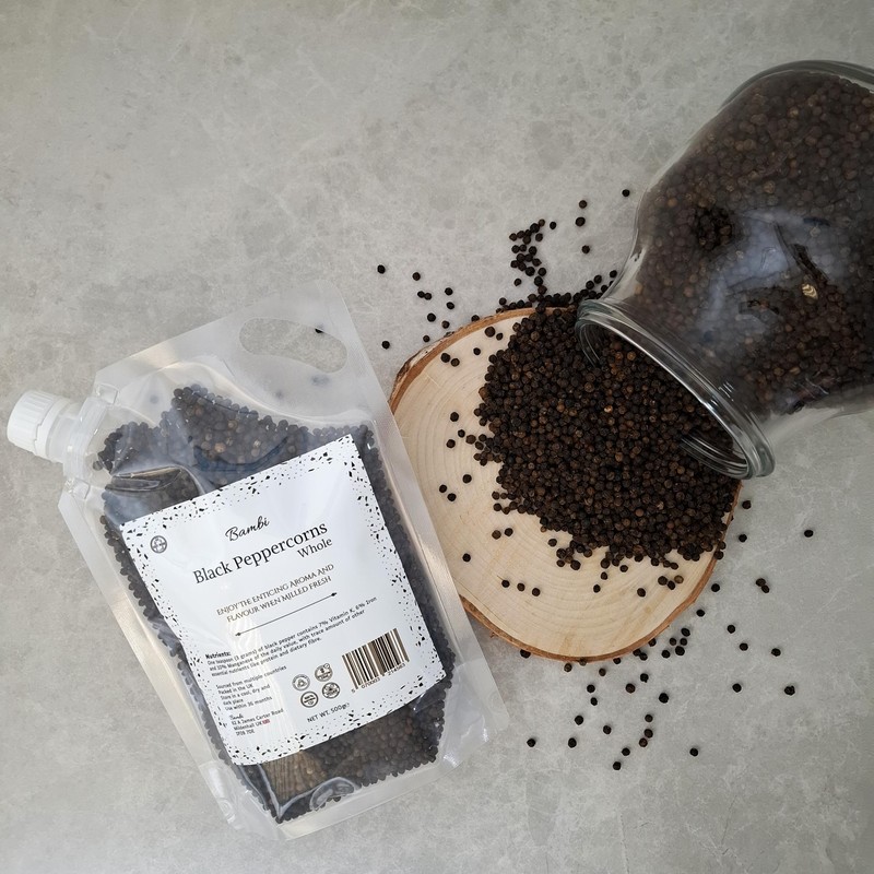 Bambi Black Peppercorns Whole 500g | Grinder Refill (500g)
