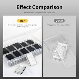 Yncotte Silver Bar Case, 1 oz Silver Bar Holder Silver Bar Storage Capsule for 1 oz Silver Bar(40 Pcs)