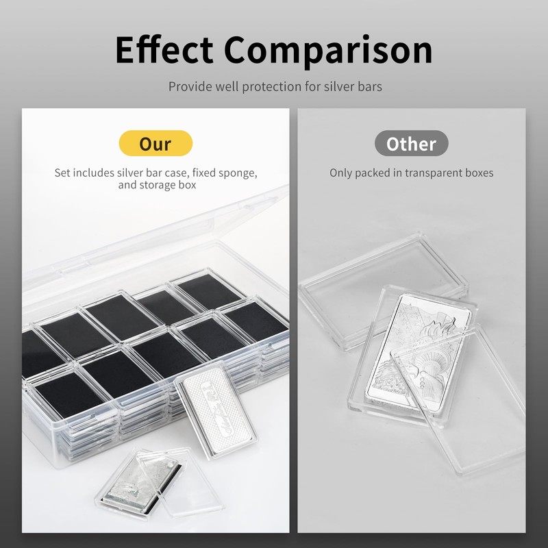 Yncotte Silver Bar Case, 1 oz Silver Bar Holder Silver