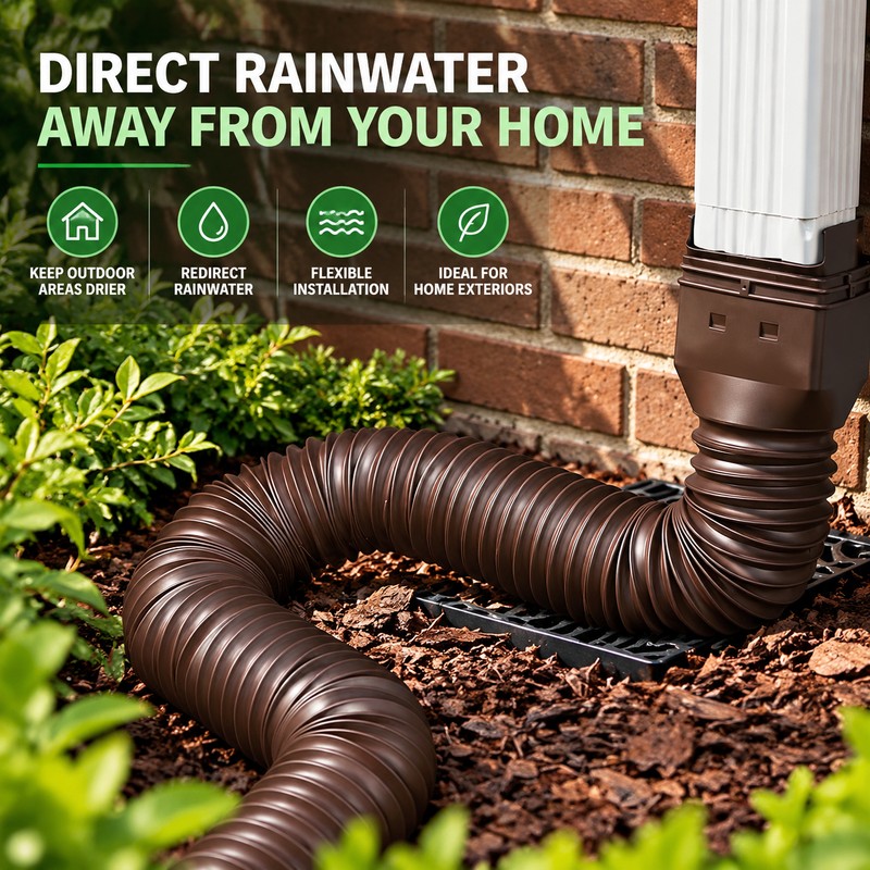2-Pack Adjustable Downspout Extensions to Help Prevent Water Pooling Around
